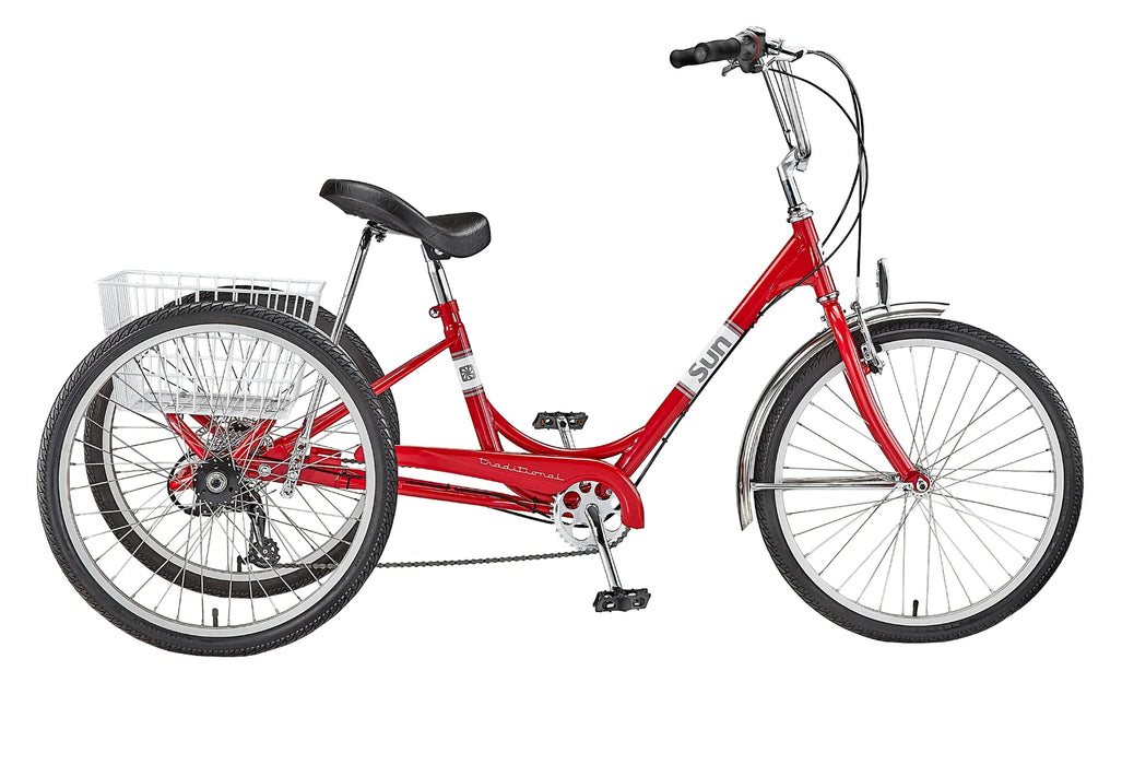 Sun Bicycles Traditional 24"  7 Speed Trike - Red Metallic