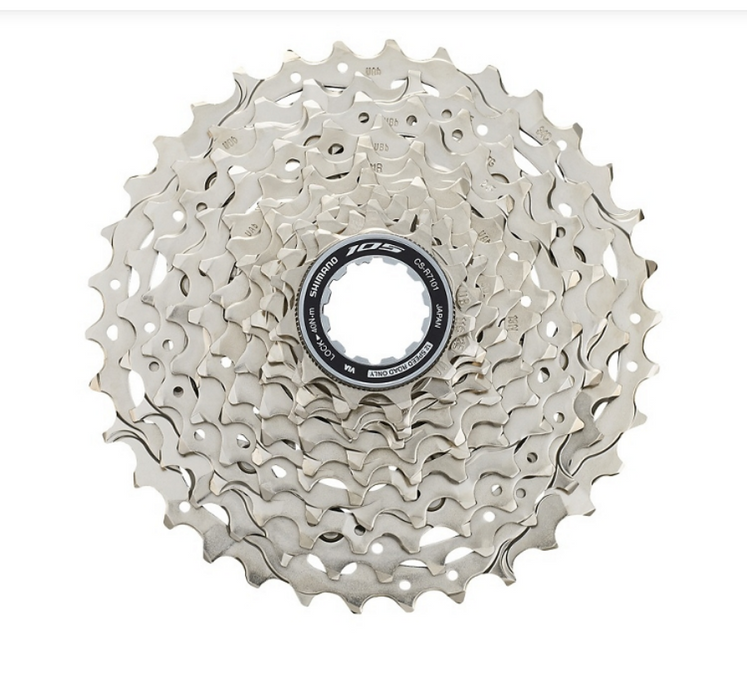 Shimano 105 CS-R7101-12 Cassette - 12-Speed, 11-34t, HG L2, Silver