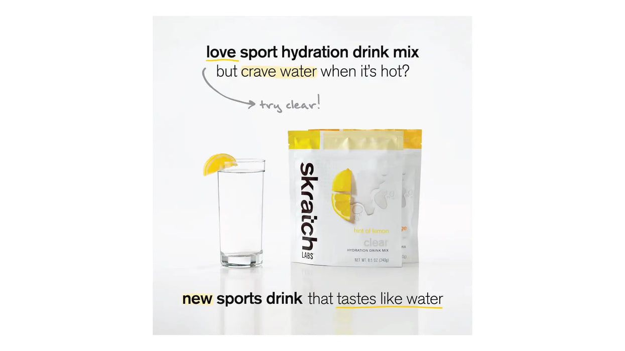 Skratch Labs Clear Hydration Mix 16 Servings - Clear, Hint of Lemons