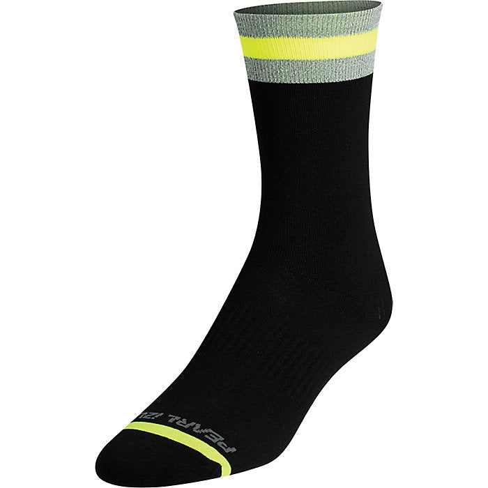 Pearl Izumi Flash Reflective Elite Socks-Black/Screaming Yellow