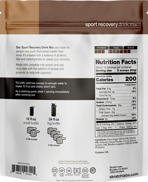 Skratch Labs Recovery 12 Serving - Chocolate